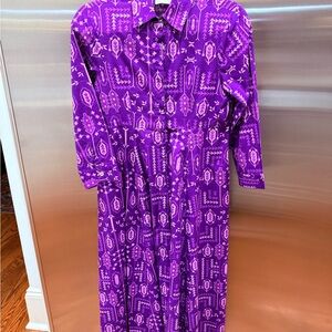 Vibrant Purple Long Sleeve Dress